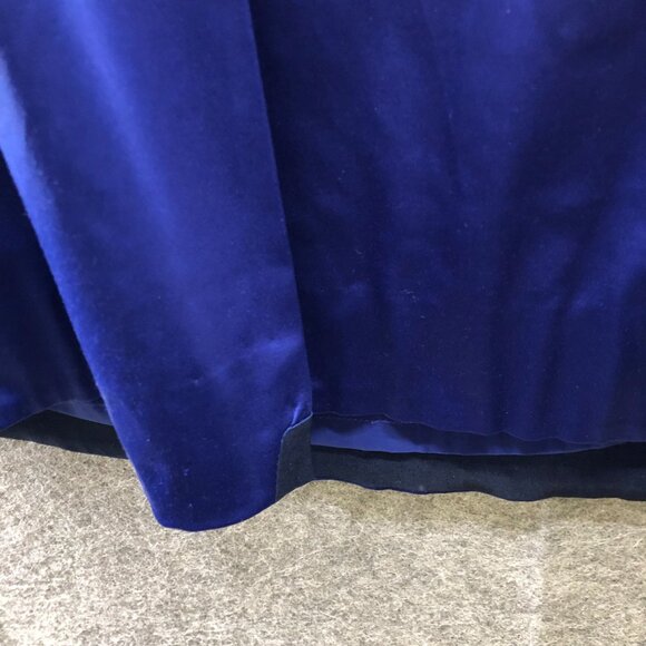 Talbots Satin Sheath Dress Womens 14W-16W Royal Blue Sleeveless Drape Formal - Picture 6 of 11